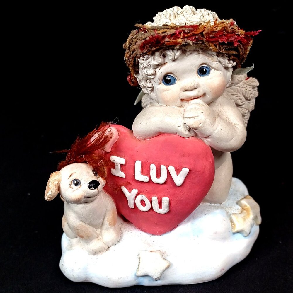 Vtg 1997 Dreamsicles I Love You Kristin Haynes 10271 Cherub Puppy Stars VIDEO